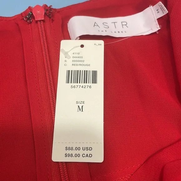 Anthropologie ASTR the Label Red Tina Tie-Waist Satin Cami Medium NWT - Picture 8 of 12
